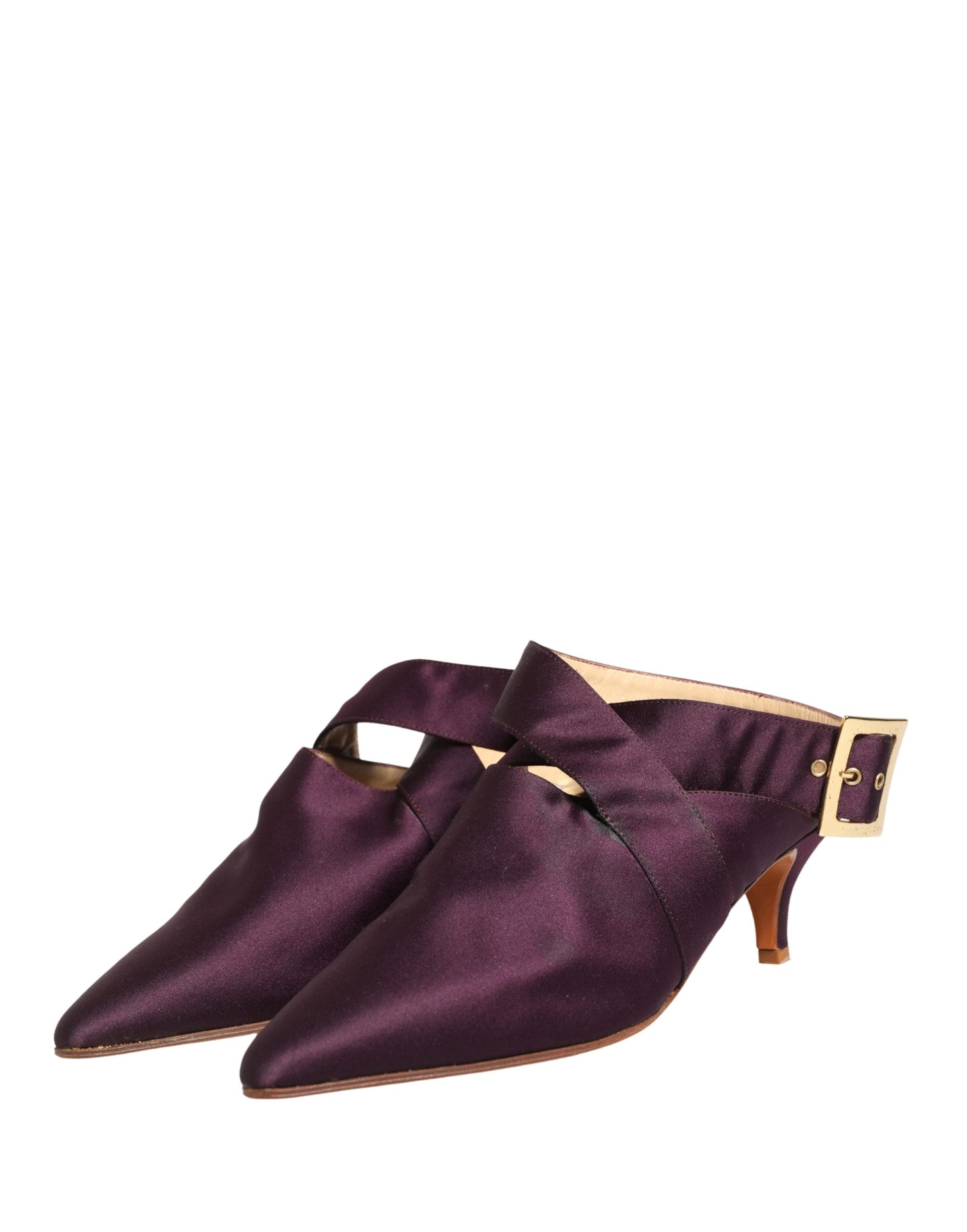 Dolce & Gabbana Purple Satin Sandals Shoes