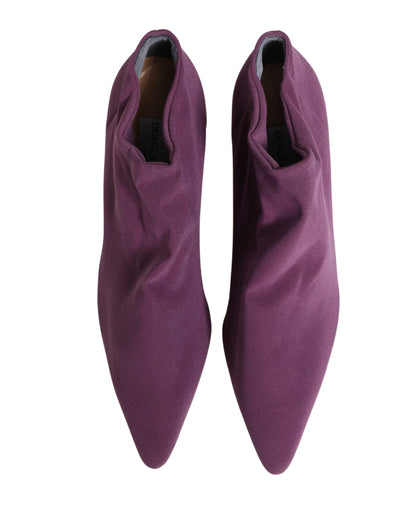 Dolce & Gabbana Shoes Purple Suede Ankle Boots Shoes