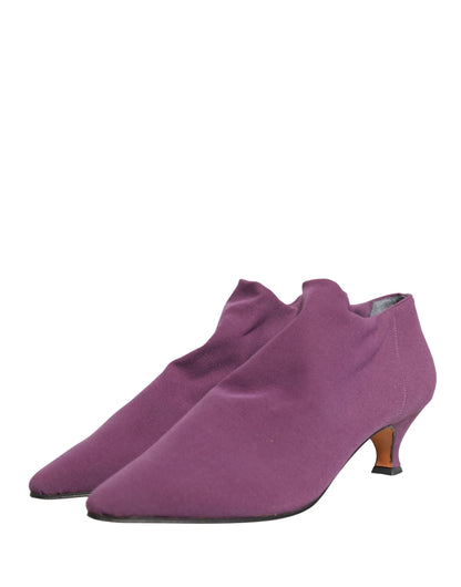 Dolce & Gabbana Women's Suede Leather Ankle Boots - Purple