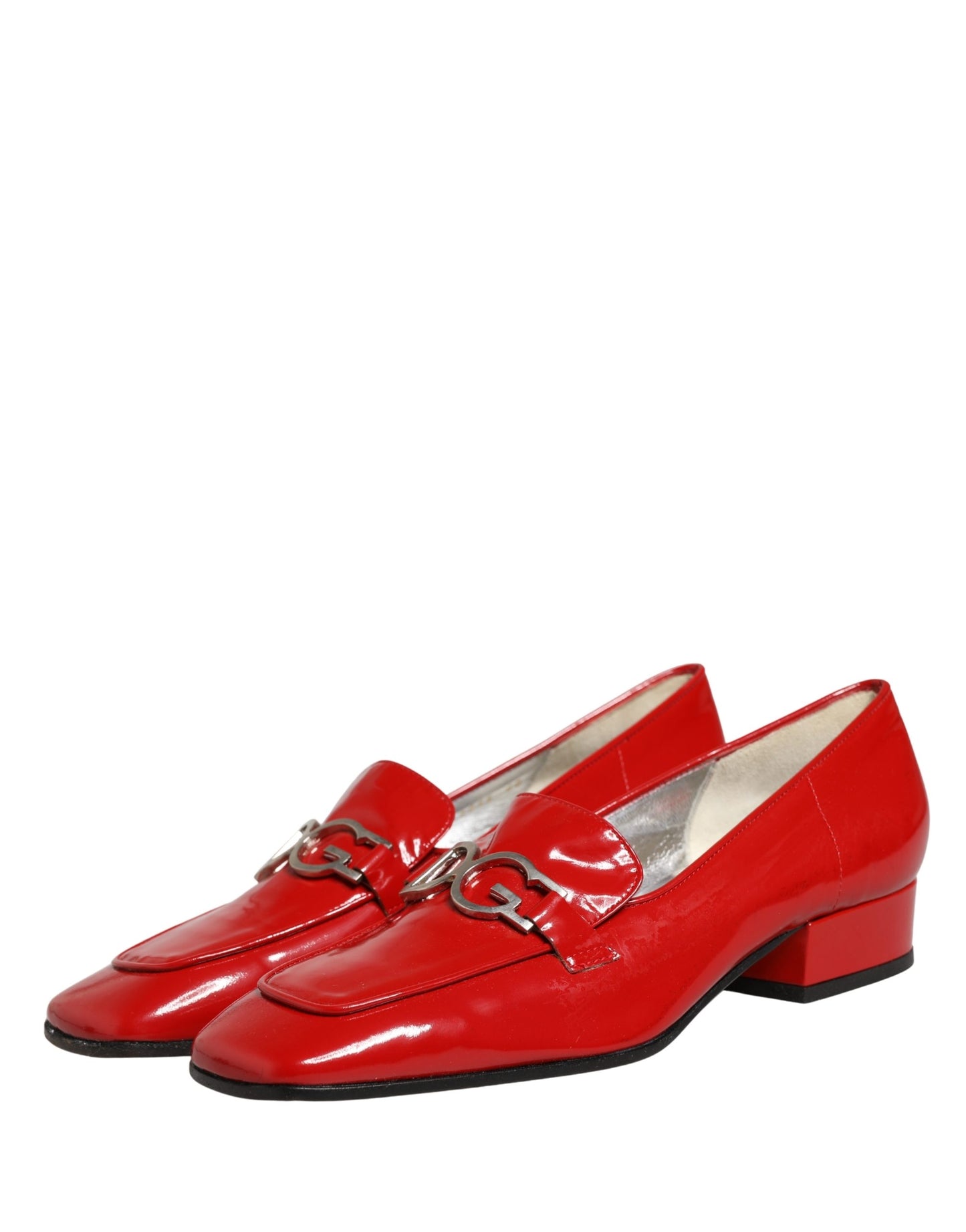 Dolce & Gabbana Red Patent Leather Moccasin Slip On Shoes