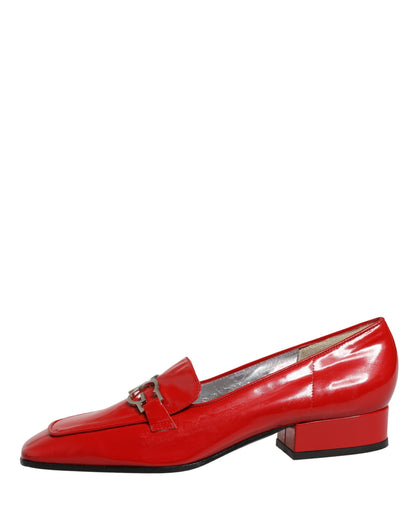 Dolce & Gabbana Red Patent Leather Moccasin Slip On Shoes