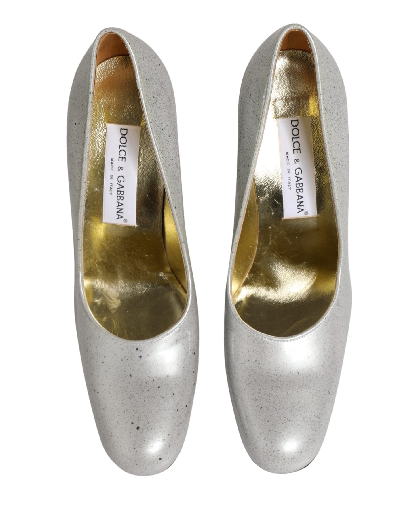 Dolce & Gabbana White Leather High Heels Women Pumps Shoes