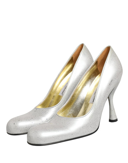 Dolce & Gabbana White Leather High Heels Women Pumps Shoes