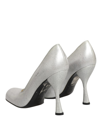 Dolce & Gabbana White Leather High Heels Women Pumps Shoes