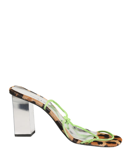 Dolce & Gabbana Multicolor Leather Block Heels Sandals Shoes
