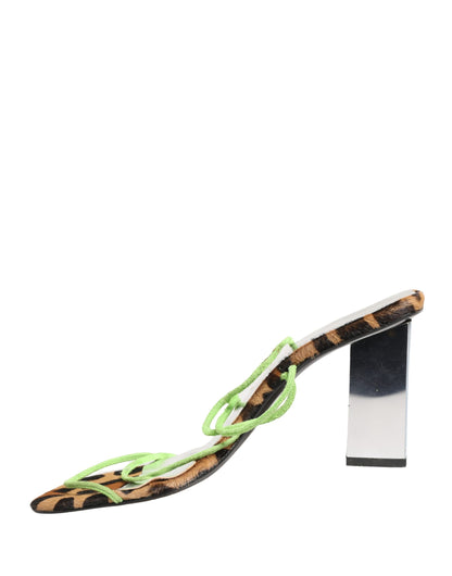 Dolce & Gabbana Multicolor Leather Block Heels Sandals Shoes