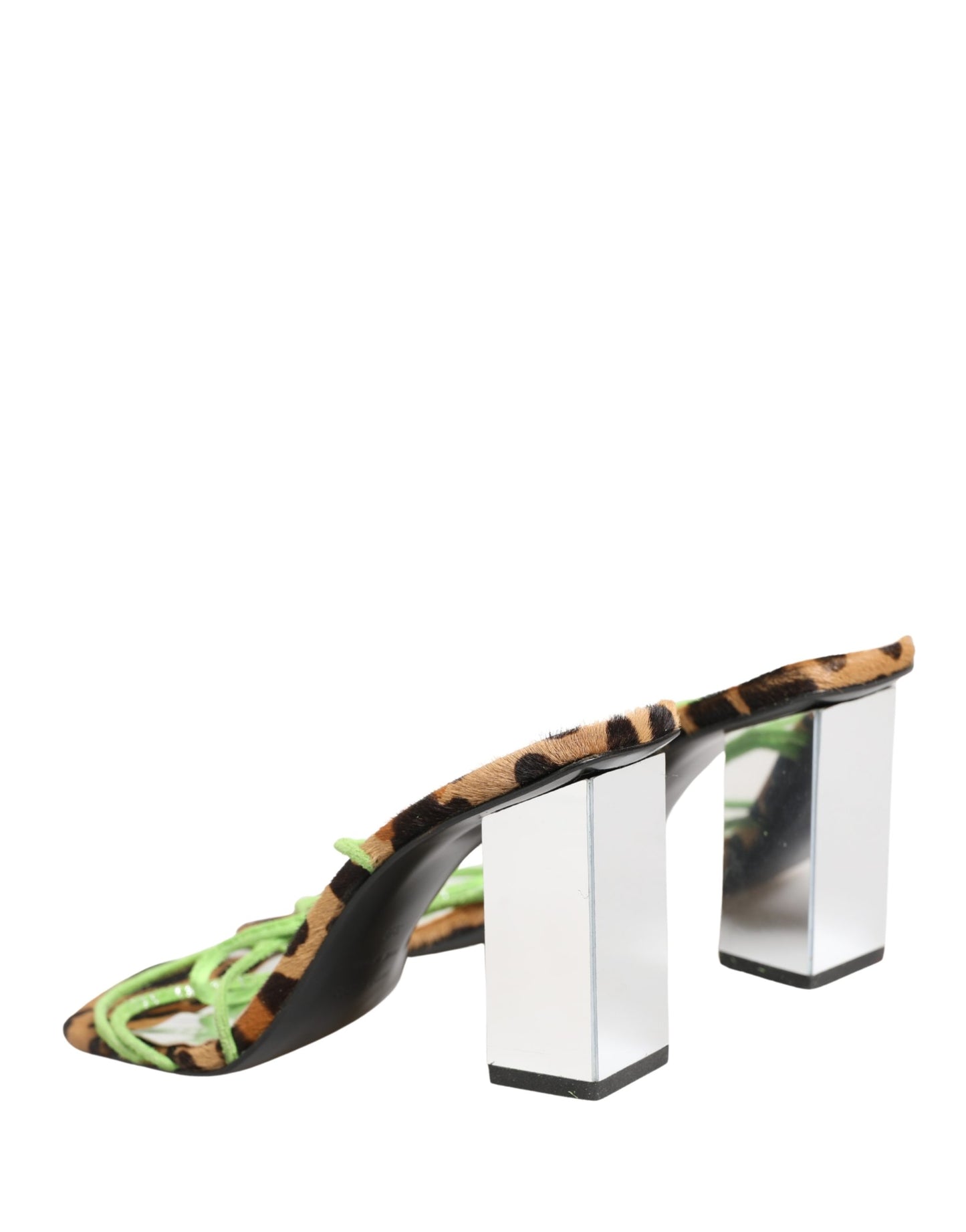 Dolce & Gabbana Multicolor Leather Block Heels Sandals Shoes