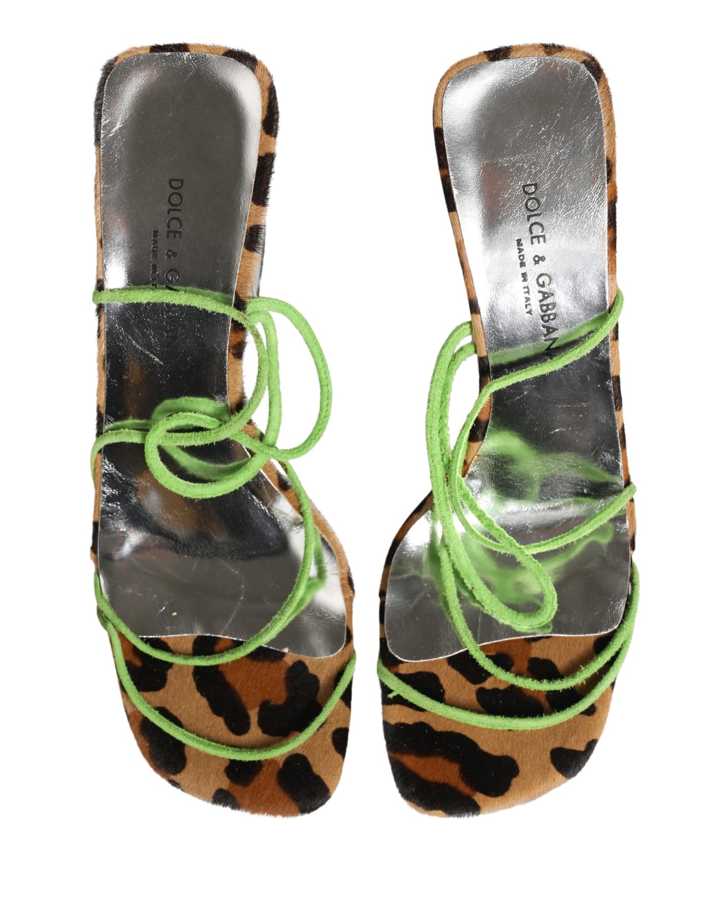 Dolce & Gabbana Multicolor Leather Block Heels Sandals Shoes