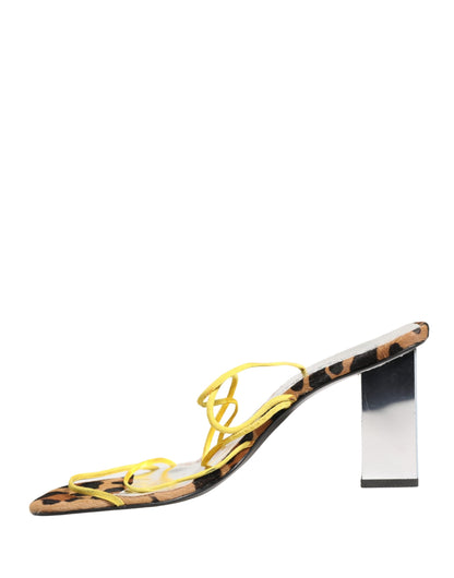 Dolce & Gabbana Multicolor Leather Block Heels Sandals Shoes