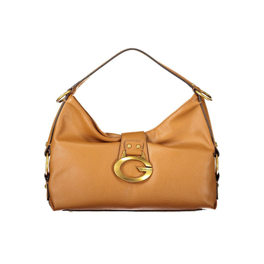 Shoulder Handbag by Guess Jeans for women in polyethylene brown features a refined silhouette, showcasing a secure snap & zipper, organized internal-pockets, and versatile shoulder-strap & handle for a refined finish.