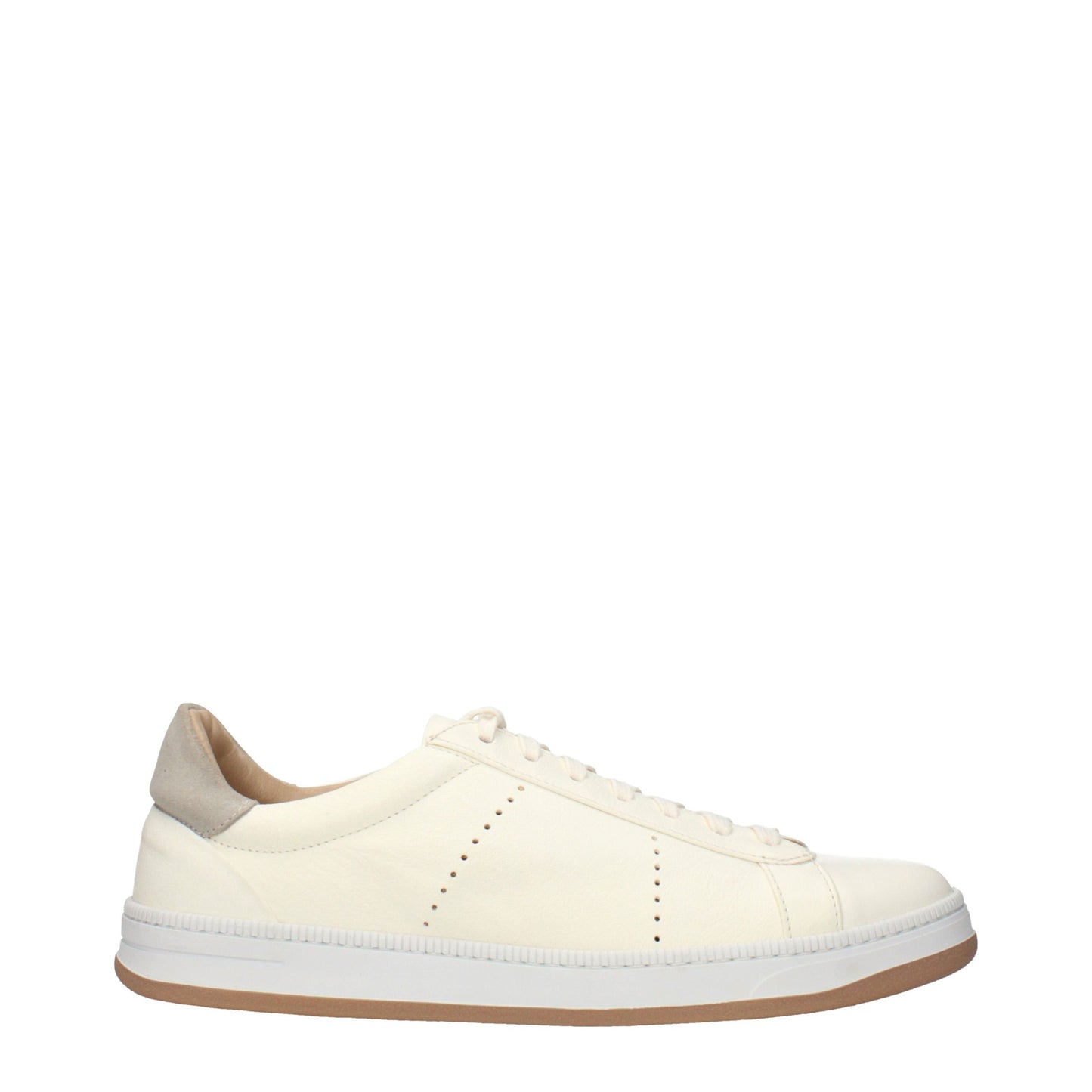 Eleventy Beige Leather Low Top Sneakers