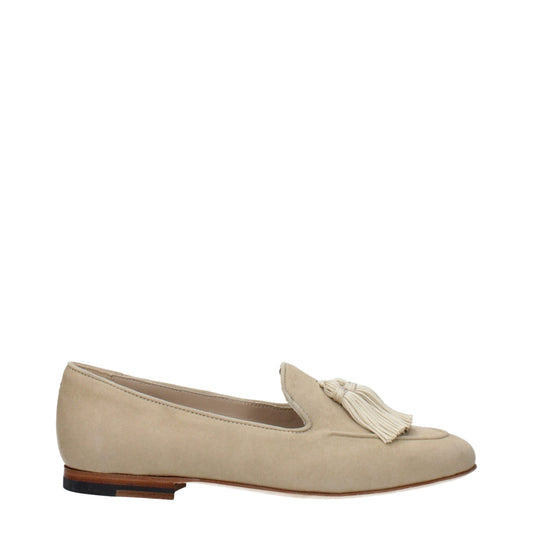 Eleventy Beige Leather Slip-On Loafers