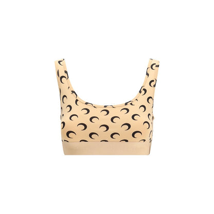 Marine Serre Beige Polyamide Sport Bra