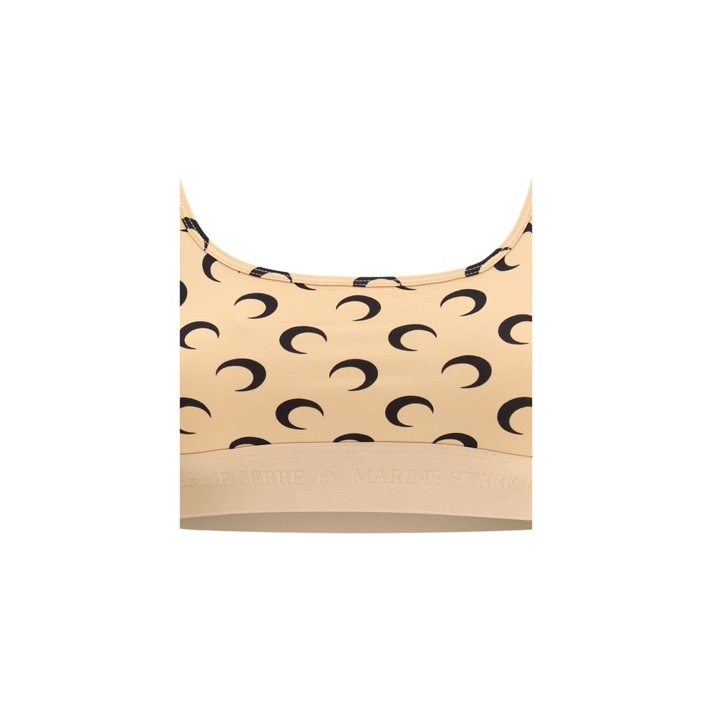 Marine Serre Beige Polyamide Sport Bra