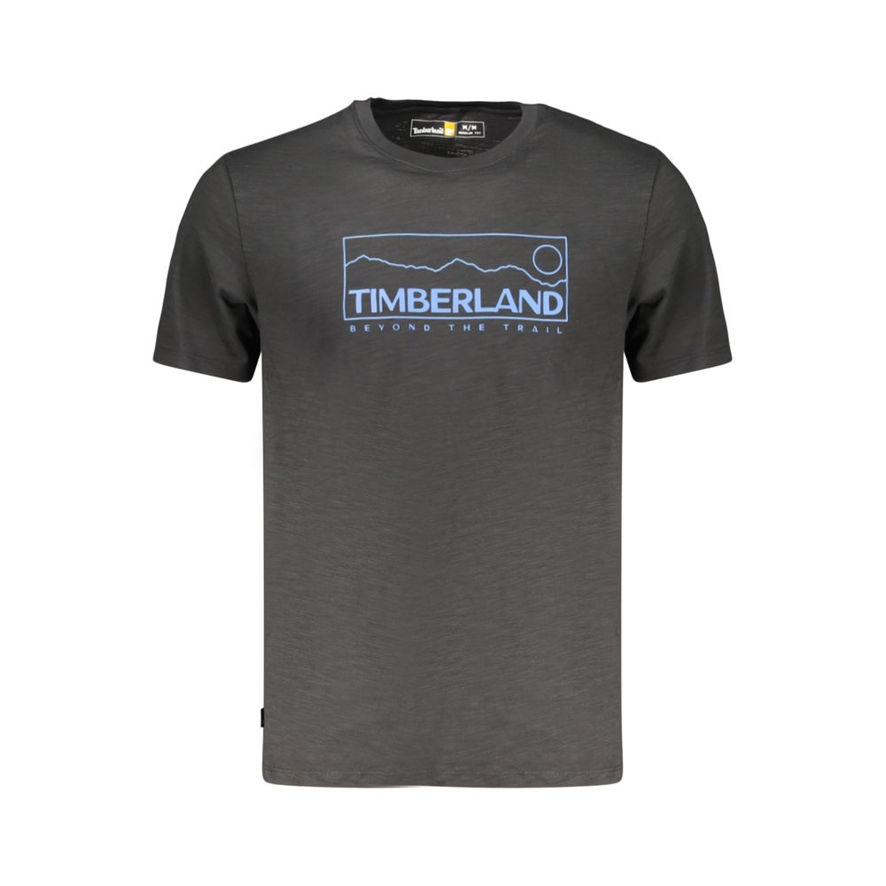 T-Shirt by Timberland for men in cotton black showcases a fashionable silhouette, elegantly detailed with a fashionable and for a sophisticated, high-fashion look.