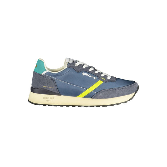 Gas Blue Polyurethane Men Sneaker