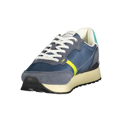 Gas Blue Polyurethane Men Sneaker