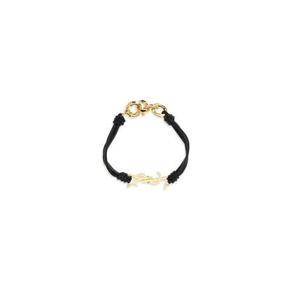 Saint Laurent Black Calf Leather Bos Taurus Bracelet