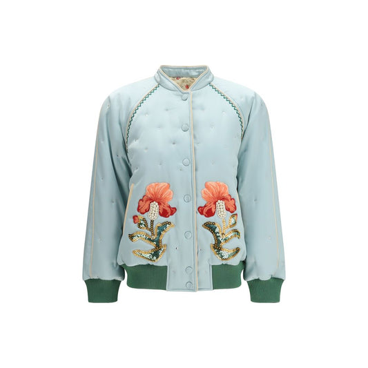 Valentino Blue Silk Bomber
