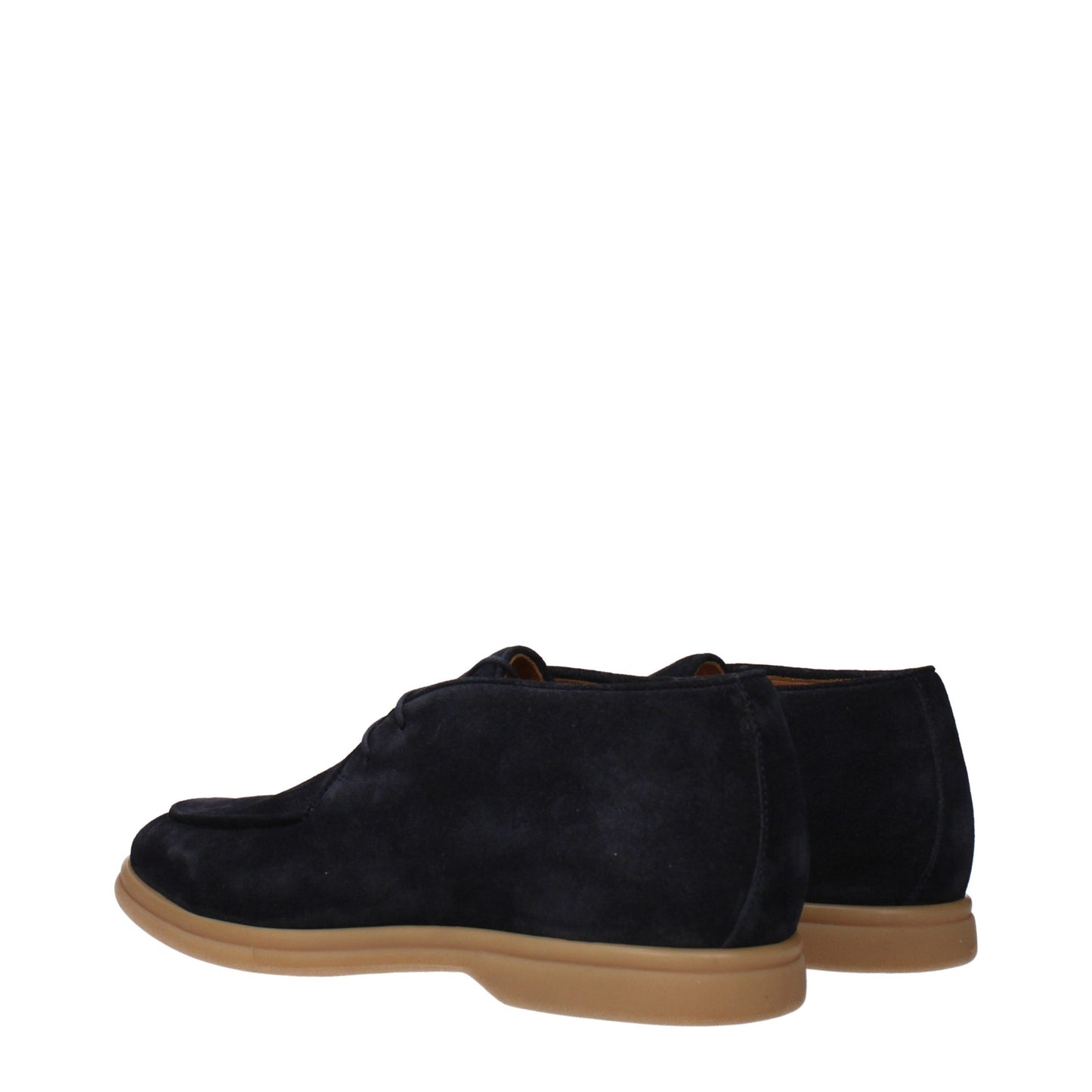 Eleventy Blue Leather Lace-Up Boots