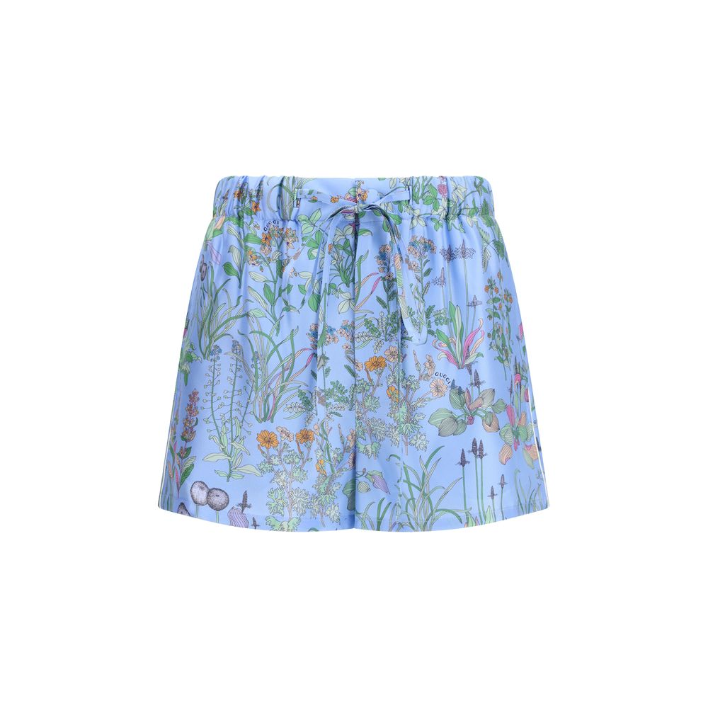 Gucci Blue Silk Shorts