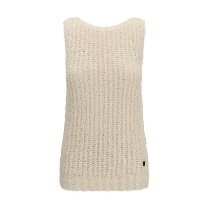 Balmain Beige Cotton Sleeveles Sweater