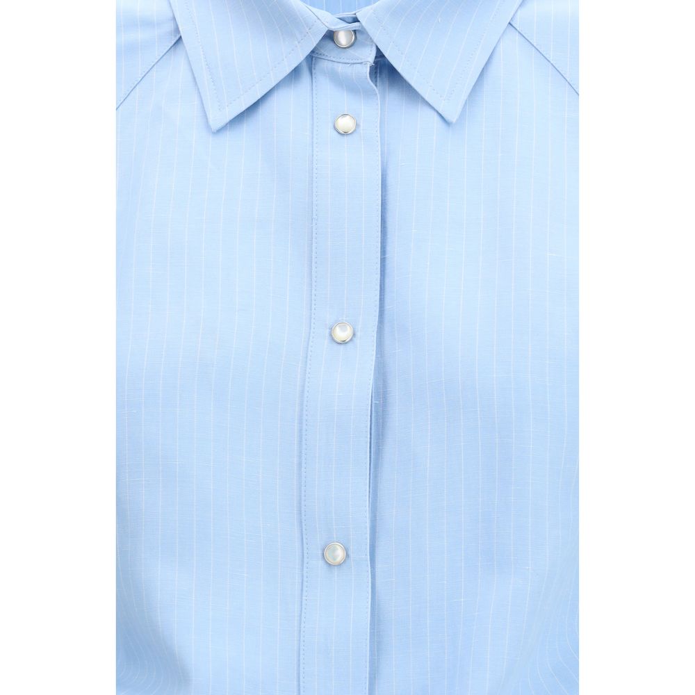 Jacob Cohen Blue Viscose Shortsleeve Shirt