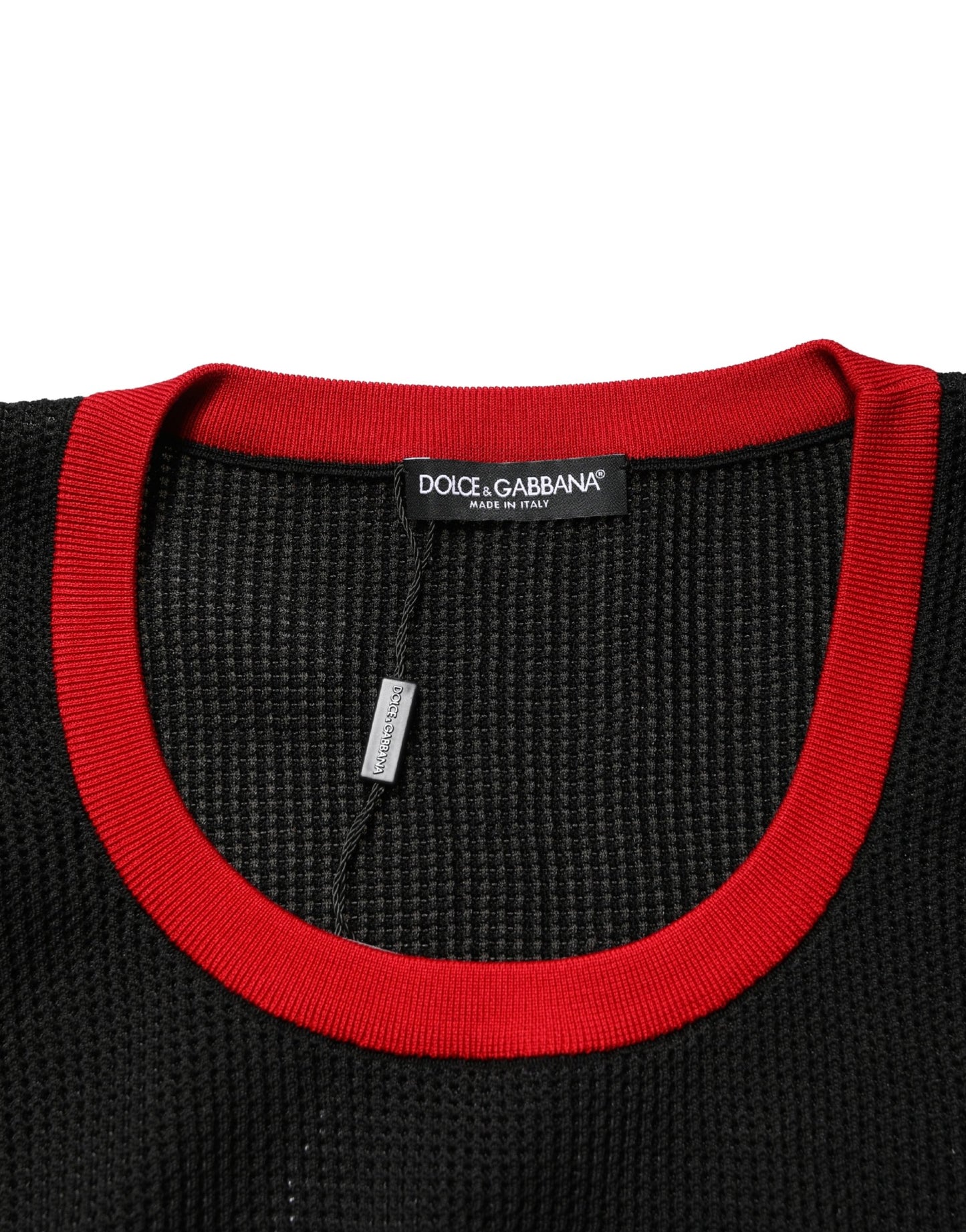 Dolce & Gabbana Black Crew Neck Sleeveless Men Knit Vest T-shirt