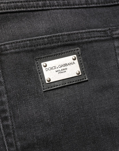 Dolce & Gabbana 9 To 5 Men's Skinny Regular Fit Slim Stretch Denim Cotton Jeans - Black Signature
