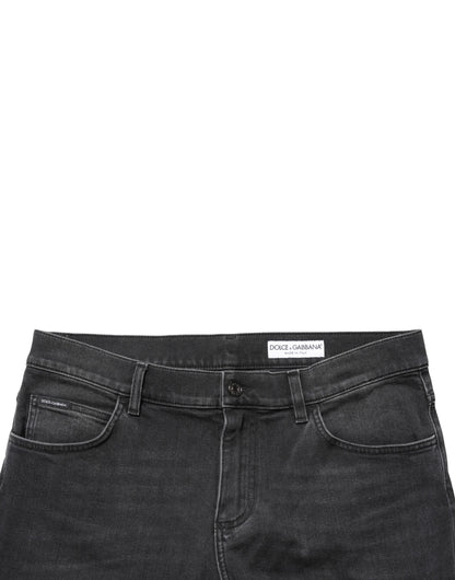 Dolce & Gabbana 9 To 5 Men's Skinny Regular Fit Slim Stretch Denim Cotton Jeans - Black Signature