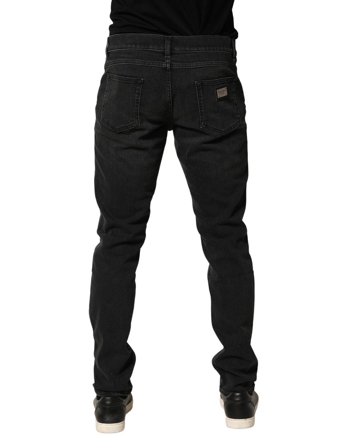 Dolce & Gabbana 9 To 5 Men's Skinny Regular Fit Slim Stretch Denim Cotton Jeans - Black Signature