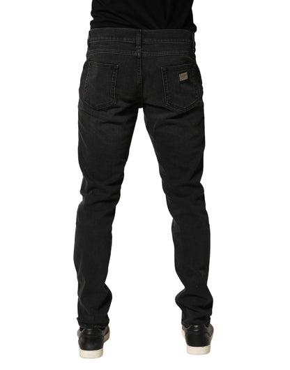 Dolce & Gabbana 9 To 5 Men's Skinny Regular Fit Slim Stretch Denim Cotton Jeans - Black Signature