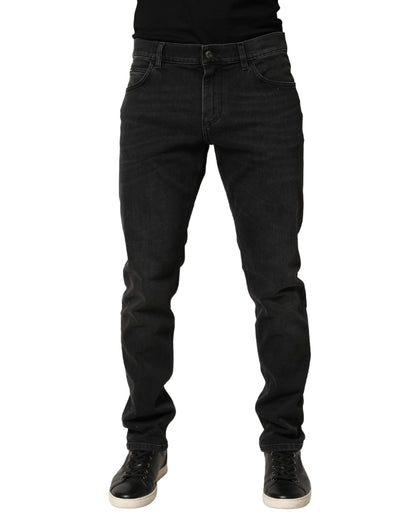 Dolce & Gabbana 9 To 5 Men's Skinny Regular Fit Slim Stretch Denim Cotton Jeans - Black Signature