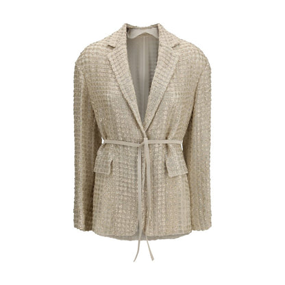 Brunello Cucinelli Beige Silk Jackets And Coat