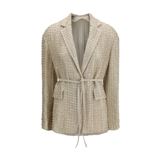 Brunello Cucinelli Beige Silk Jackets And Coat