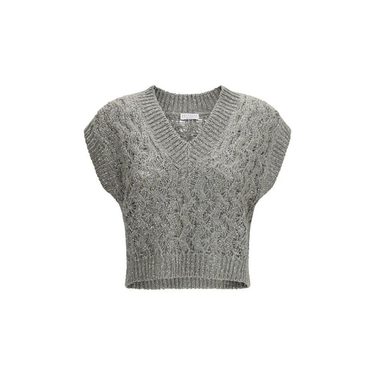 Brunello Cucinelli Bicolor Silk Sweatshirt