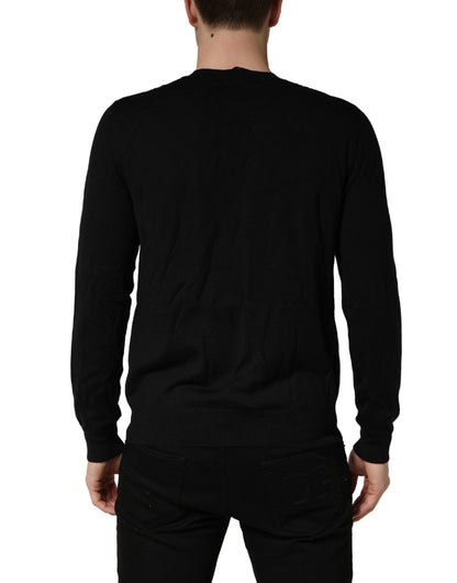 Dsquared² Black Logo Knitted Crew Neck Men Pullover Sweater