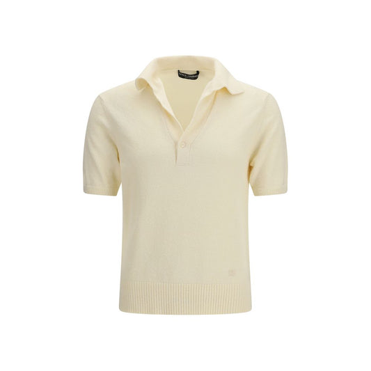 Dolce & Gabbana Beige Cotton Polo Shirt