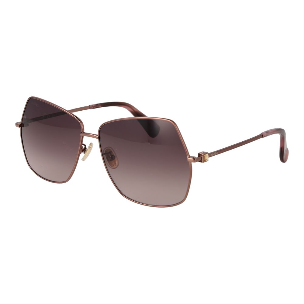 Sunglasses by Max Mara for women in bronze features an ethereal full-rim square frame design with bronze coloured frame frames and gradient category-3-dark-tint lens for a ethereal finish.
