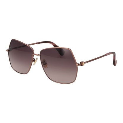 Sunglasses by Max Mara for women in bronze features an ethereal full-rim square frame design with bronze coloured frame frames and gradient category-3-dark-tint lens for a ethereal finish.