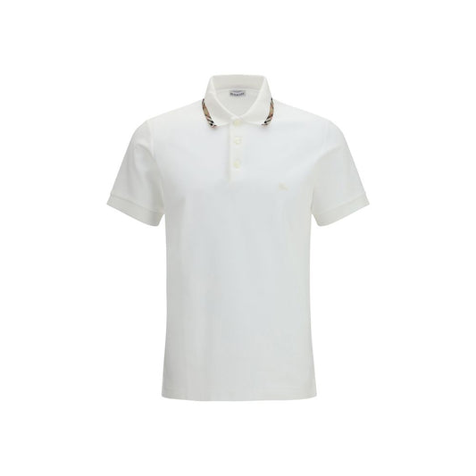 Burberry White Cotton Polo Shirt