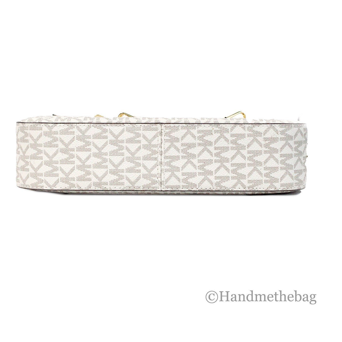 Michael Kors Adult Saffiano Leather Chain Zip Crossbody Handbag, Vanilla/Powder Blush