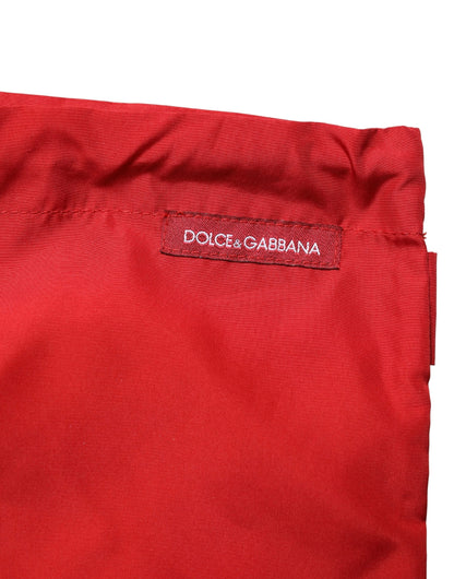 Dolce & Gabbana Red Polyester Men Drawstring Shorts Swimwear