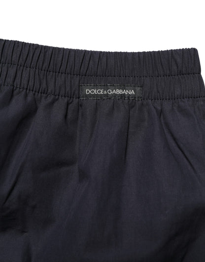Dolce & Gabbana Black Cotton Elastic Waist Swim Shorts Swimwear