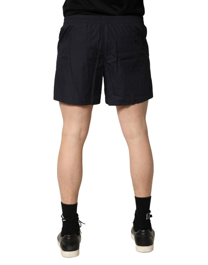 Dolce & Gabbana Black Cotton Elastic Waist Swim Shorts Swimwear