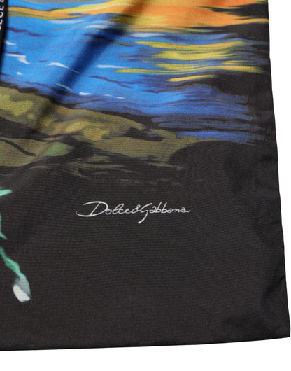 Dolce & Gabbana Black Tropical Hawaiian Trunks Shorts Swimwear