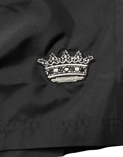 Dolce & Gabbana Black Polyester Drawstring Men Shorts Swimwear