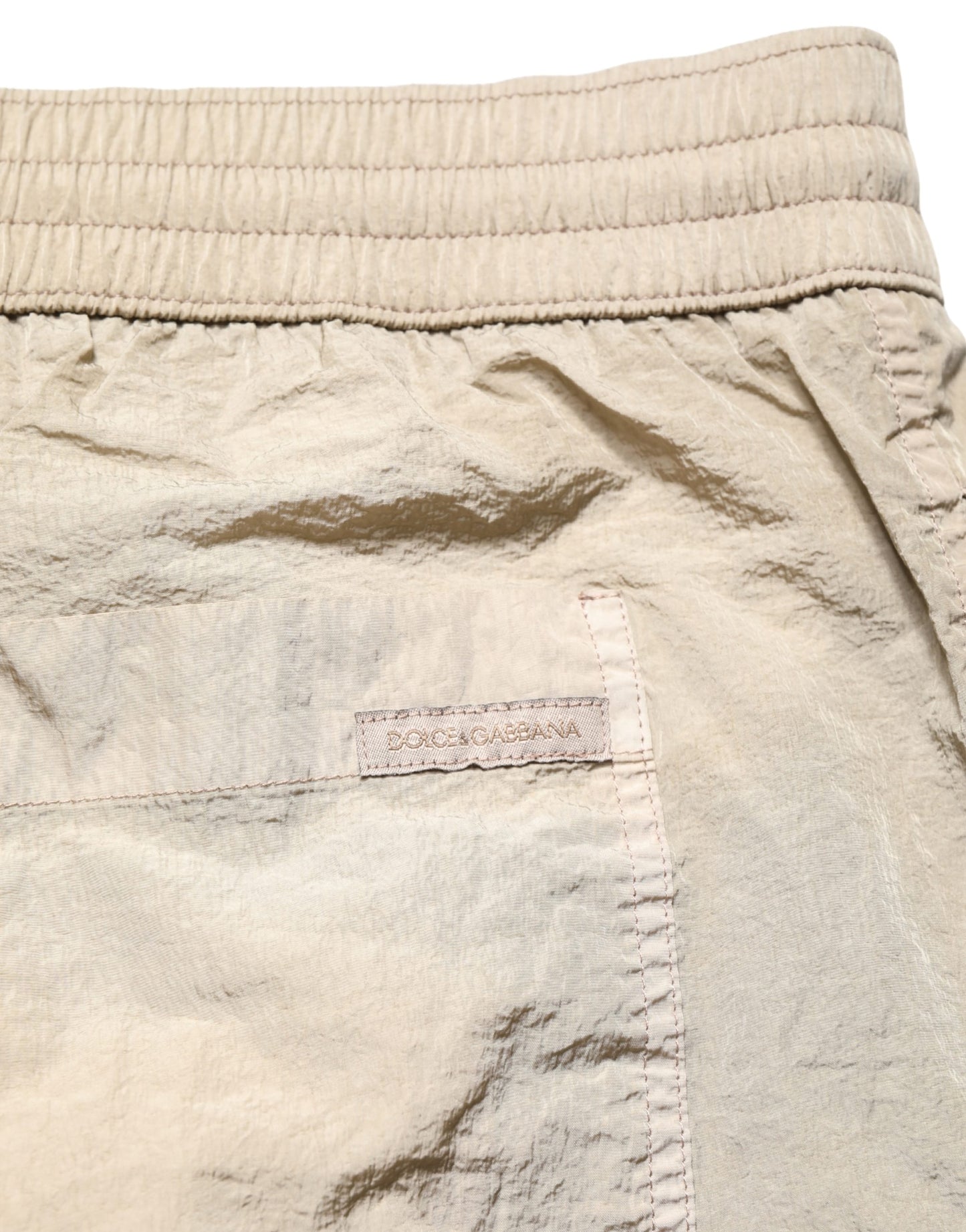 Dolce & Gabbana Brown Nylon Drawstring Swim Shorts Swimwear