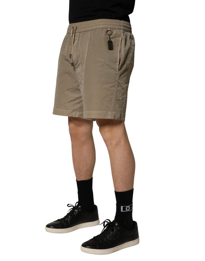 Dolce & Gabbana Brown Nylon Drawstring Swim Shorts Swimwear
