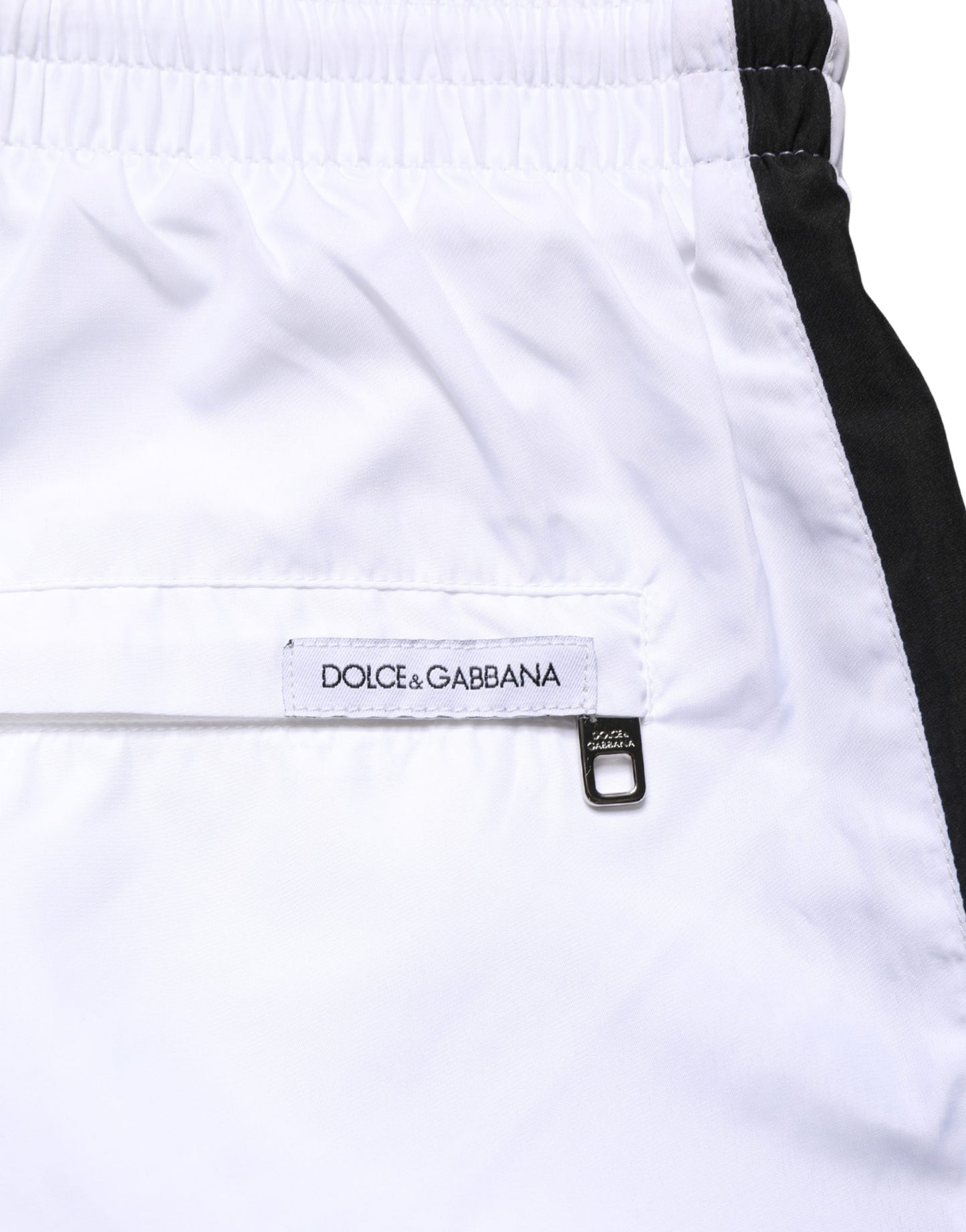 Dolce & Gabbana White Drawstring Men Swim Shorts Swimwear